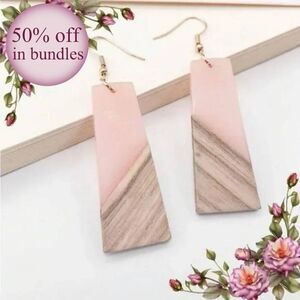Wooden Geometric Drop Earrings